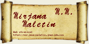 Mirjana Maletin vizit kartica